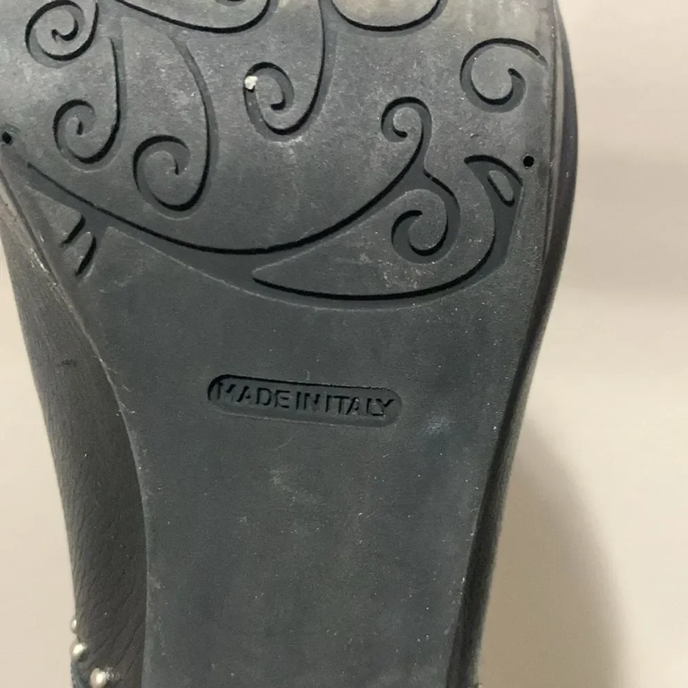 Brighton Vixon Chunky Black Slip On Heels Size 8 - Picture 6 of 8